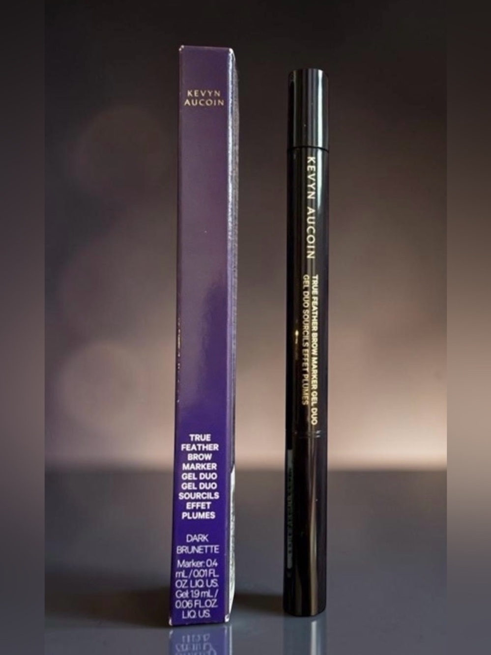 KEVYN AUCOIN True Feather Brow Marker Gel Duo DARK BRUNETTE ~ NEW IN BOX